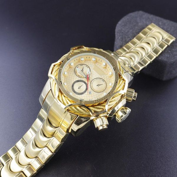 

wristwatches undefeated casual fashion mens quartz watch 18k gold invincible invicto waterproof wirstwatch reloj de hombre for drop, Slivery;brown