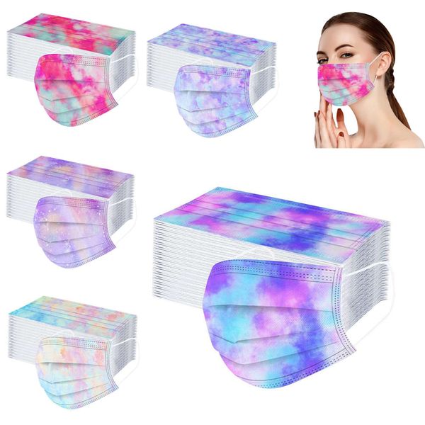 

tie-dye disposable face mask filtration efficiency dustproof prevention of influenza mouth masks men women melt-blown nonwoven