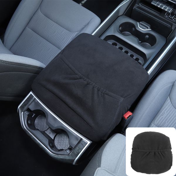 Custodia protettiva per coperchio scatola bracciolo console auto nera per accessori interni auto Dodge RAM 18-20