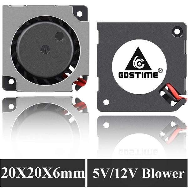 

fans & coolings 2 pieces gdstime 20x20x6mm dc 5v 12v turbo blower cooler fan 20mm 2006 mini radiator cooling 2cm