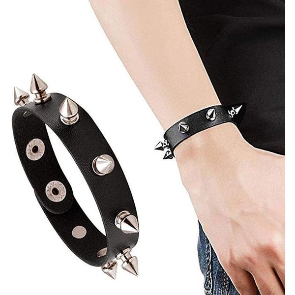 

jiutinggood punk studded bracelet rivets bracelet leather rivets bracelet cuff wristband bangle gift jiutingg jllzux