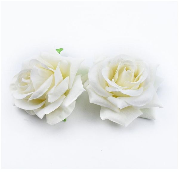 

5pcs artificial flowers quality roses head new year decoration scrapbook home wedding decorative flower christma jllnfr