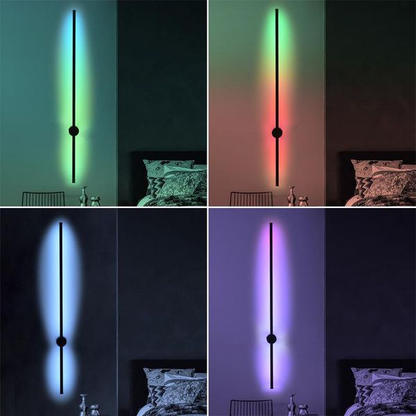 

modern led wall lamp sconce light for bedroom living room sofa background lighting with rgb remote