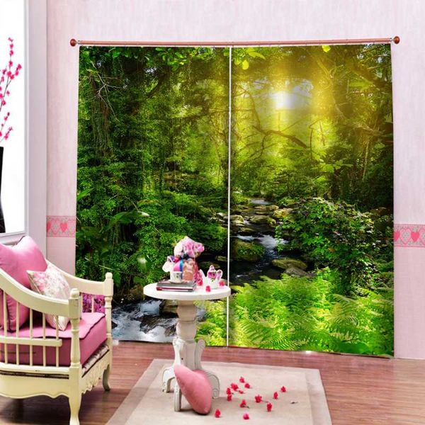 

curtain & drapes custom forest landscape green curtains for living room bedroom window home decor kitchen