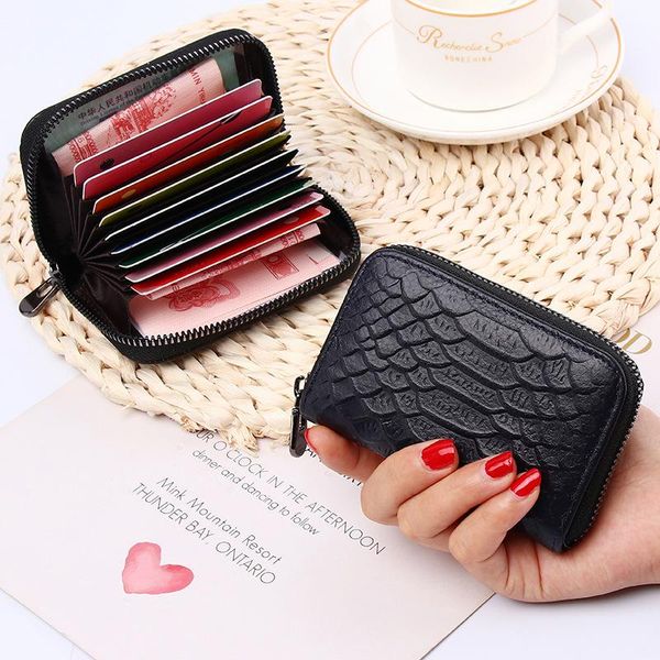 

wallets women luxury designer wallet fashion business large capacity card holder cow leather purse passcard bag lady zipper square pack, Red;black