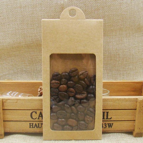 

gift wrap 50pcs kraft paper window box with hanger candy favor storage for cookies/dry fruit/coffe beads/wedding gifts