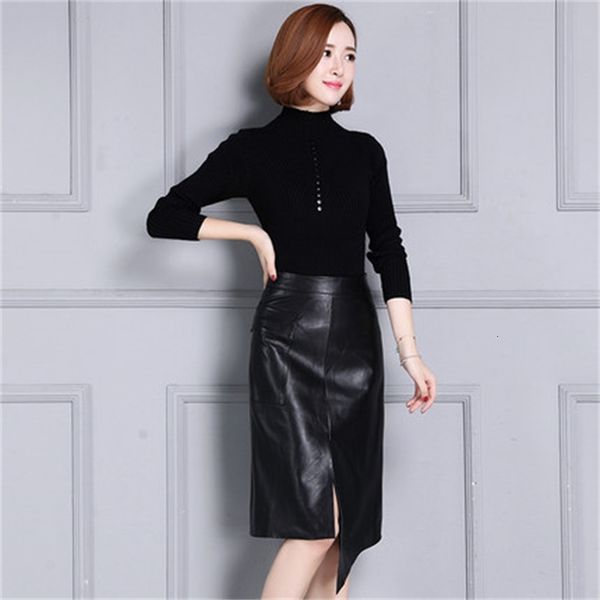 

new fashion genuine royal sheep hide skirt k175 3pbb, Black