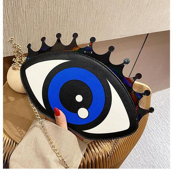 

evening bags women small shoulder bag eye shape fashion pu leather chain mini ladies crossbody messenger purse