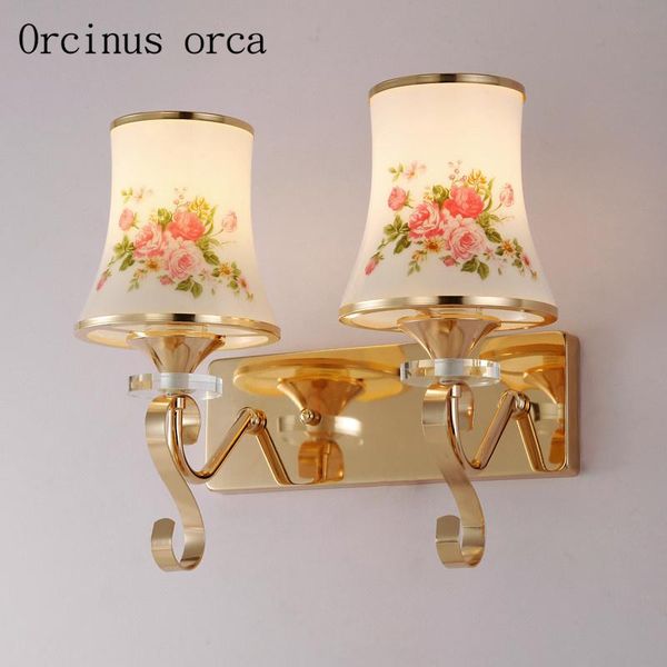 

wall lamp led double head simple modern crystal living room corridor stairs lighting bedroom warm bed
