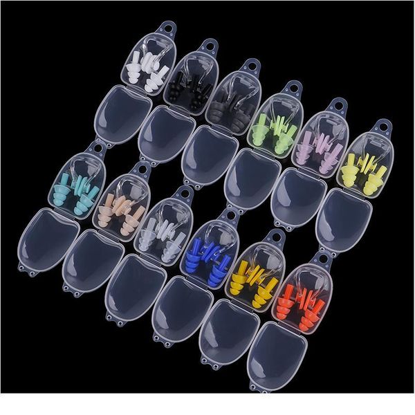 

soft swimming earplugs nose clip case protective prevent water protection ear plug waterproof soft sile swim dive jllgll