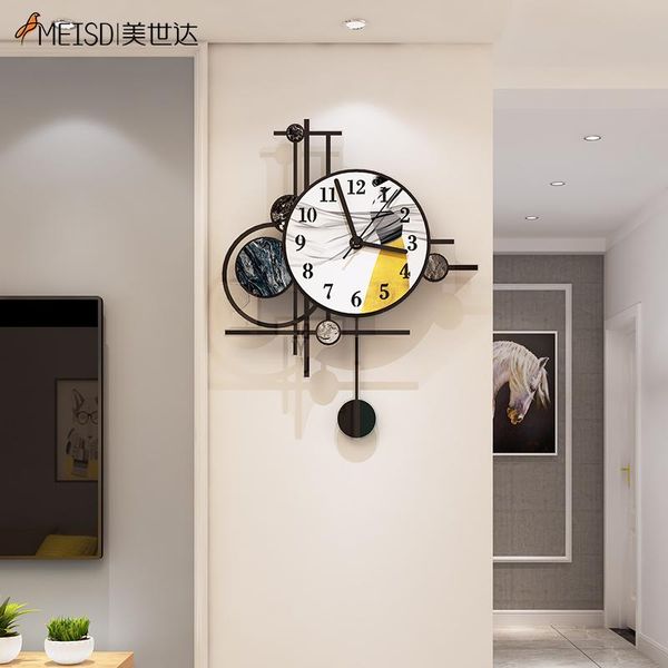 

meisd wall clock large print nordic pendulum wall watch quartz mute living room stickers clocks home decor horloge ing