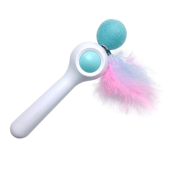 

cat toys auto flexible wand feather training interactive (random color)