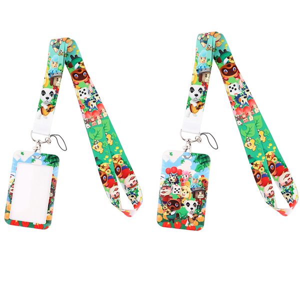 

20pcs/lot j2783 cartoon animal print lanyard for key neck strap lanyard card id gym keychain badge holder diy hang rope, Silver
