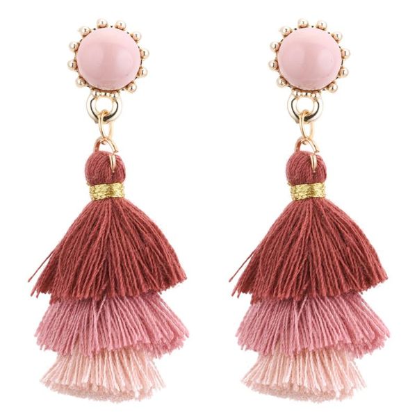 

stud elegant alloy earrings drop tassel pendant jewelry for women, Golden;silver