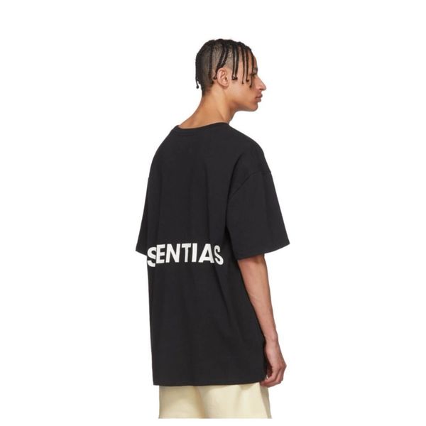 

fog & feel of god essentials boxy special strand double yarn fabric short t men and women, White;black