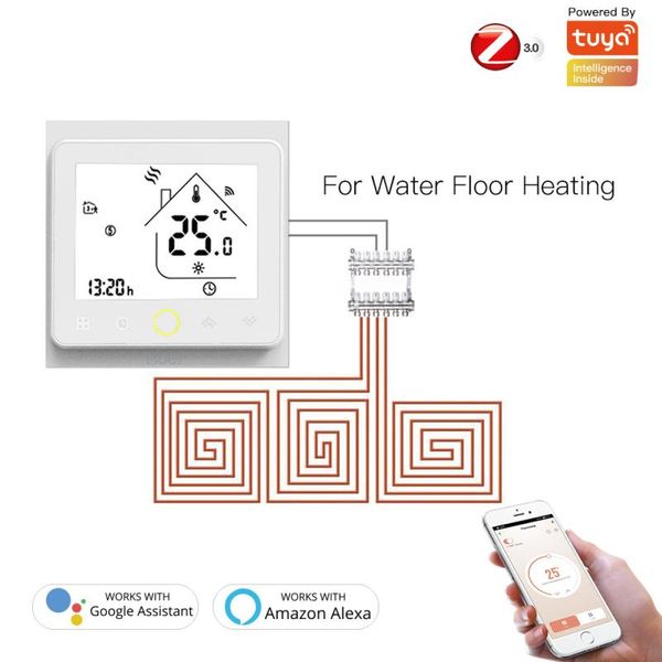 

smart home control zigbee wifi thermostat temperature controller life tuya app remote voice compatible with alexa google