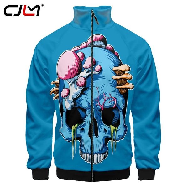 

men's jackets cjlm blue skull print q version anime 3d stand collar hoodie men women zipper hoodies long sleeve sweatshirts, Black;brown