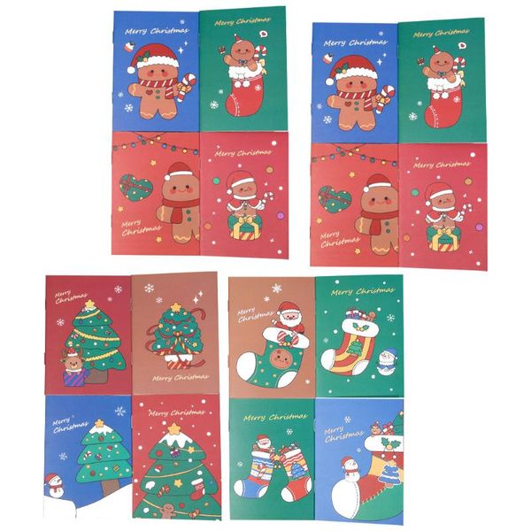 

gift wrap 24pcs cartoon notepads christmas theme pocket notebooks (random color)