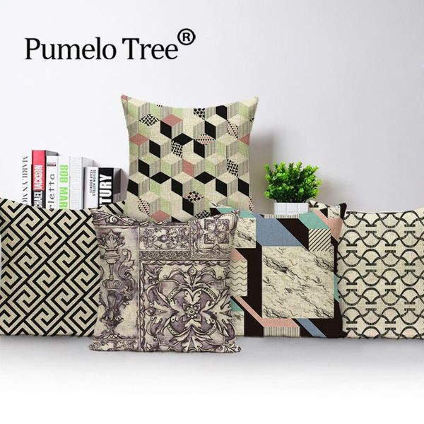 

cushion/decorative pillow geometric cushions cover lattice home decorative covers print cushion 45x45cm simple sofa bed pillows cases kissen