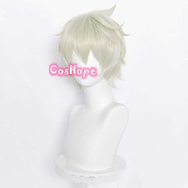 Genshin Impact Cosplay Bennett Short 30cm Parrucca Grigio Oro Anime s Sintetico resistente al calore s Halloween Y0913