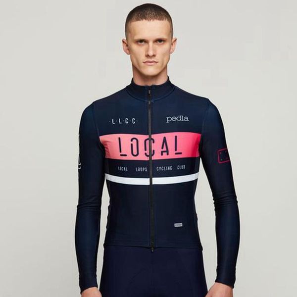 

racing jackets pedla 2021 men jacket navy spring and autumn long sleeve cycling jersey outdoor mountain bike ciclismo, Black;red