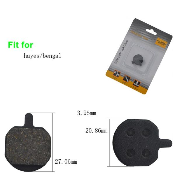 

bike brakes ds33 matel bicycle brake shoes resin disc pads for hayes / bengal 3.95*27.06*20.86mm