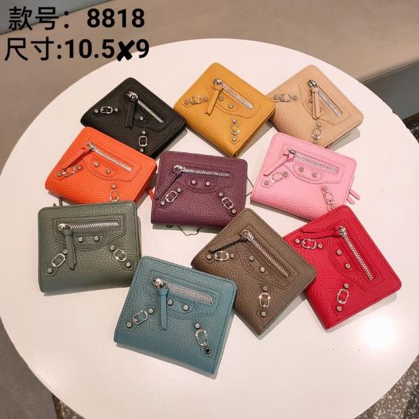 

wallets luxury designer purse 100% genuine leather purses fashion small money bag hasp design wallet handbags, Red;black