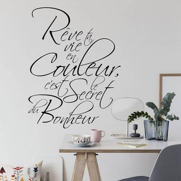 

wall stickers french decal quotes- inspiring decor quotes lettering living room home