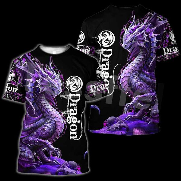 

men's t-shirts animal dragon symbol tattoo fashion 3dprint summer streetwear casual short sleeve men/women a6, White;black
