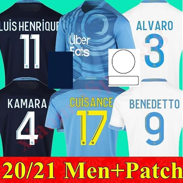 

20 21 men olympique de marseille soccer jersey 2020 2021 om marseille maillot de foot cuisance benedetto kamara football shirt thauvin payet, Black;yellow