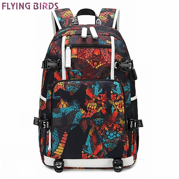 

backpack men's shoulder bag middle school student printing large capacity oxford water repellent travel zf10196