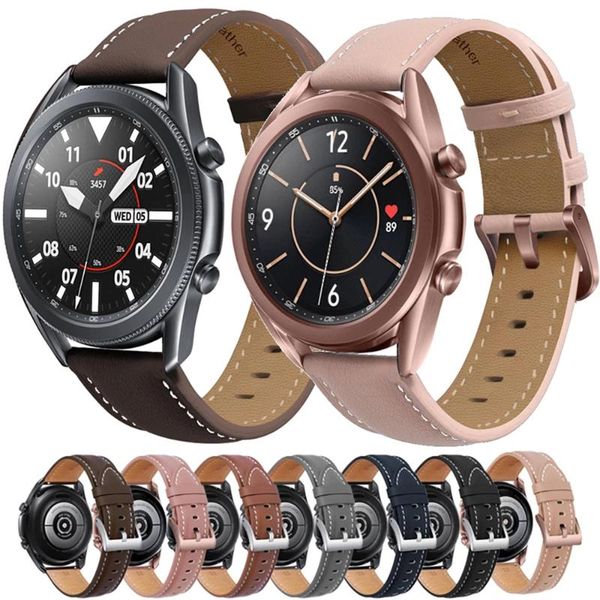 

watch bands 22mm 20mm leather strap for samsung galaxy 3 band 45mm gear s3 42mm bracelet huawei gt2 46mm, Black;brown