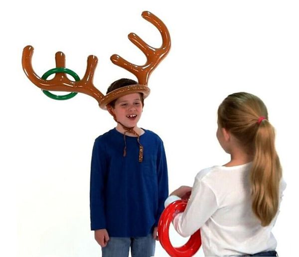 

party supplies christmas inflatable antlers deer head ring elk antler headband throwing rings children's toys