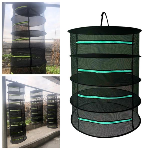 

storage baskets 4/8 layers drying net for herbs hanging basket mesh rack foldable multi-purpose plant plants organizer