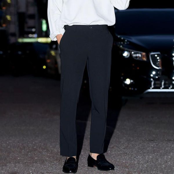 

men's pants casual 2021 spring and summer star street shoot the same large calf khaki business pantsl, Black