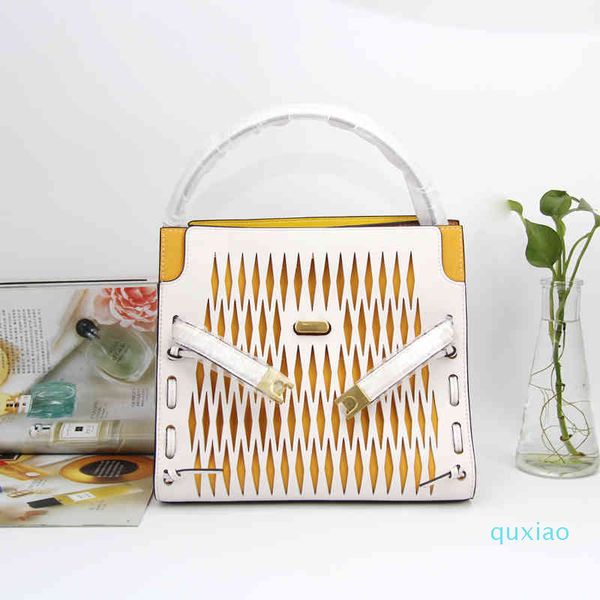 

designer bags2021 new hollow handbag women large-capacity soft one-shoulder messenger leather two-layer cowhide fashion commuter tote bag