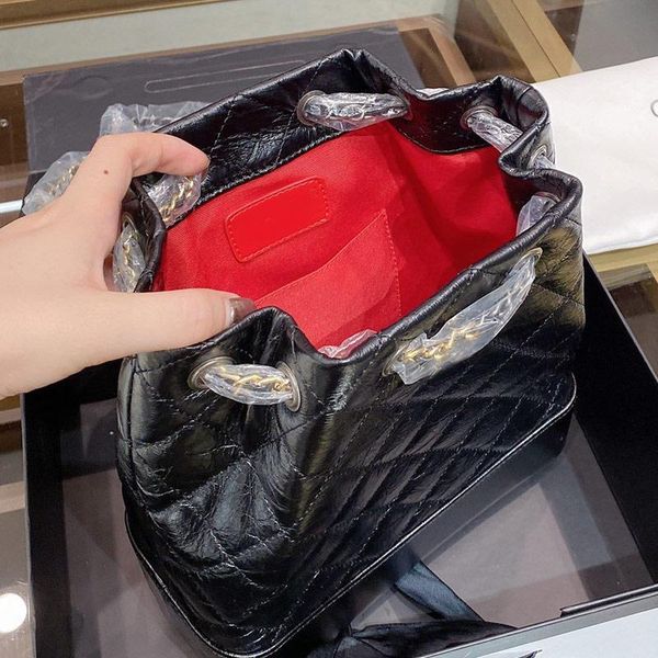 

designers backpack zaino back pack cross-riding backpack leather wallet hardware chain plain thin rope travel bag