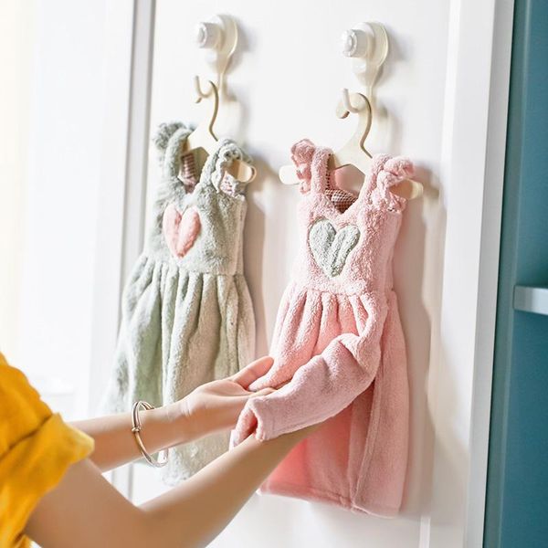 

towel princess cute dress hand thickened hanging water-absorbing coral wool