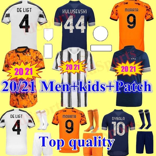 

20 21 juventus dybala soccer jerseys football shirt home away 3rd de ligt ronaldo juve 2020 2021 youth child men kids kit uniform, Black