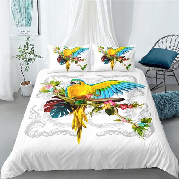 

bedding sets 3d duvet cover set comforther cases pillow covers double single full twin king  size parrot design bedclothes
