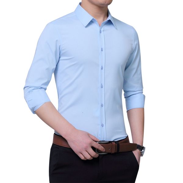 

2021 new formal solid thick line grain mens shirts regular fit long sleeve shirt casual streetwear men 25ul, White;black