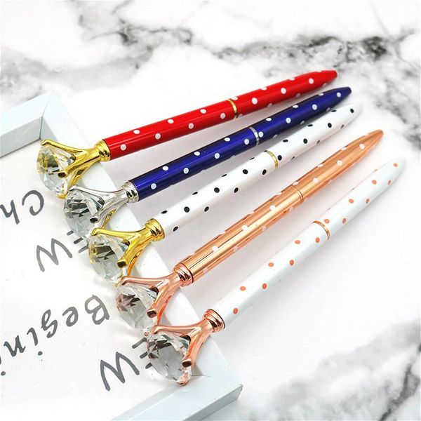 

gel pens 21color big diamond crystal pen gem ring wedding metal ballpen writing stationery office & school