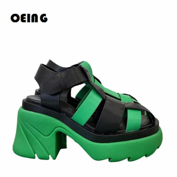 

sandals 2021 summer women's round toe platform thick soled women shoes ankle strap rubber bottom muffin sandalias mujer, Black