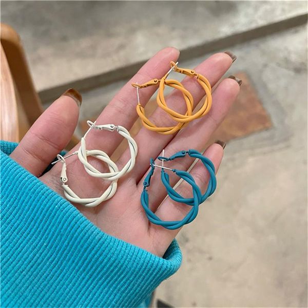 

hoop & huggie adolph minimalist gold/silver color round earrings for women trendy geometric drop statement party fashion jewelry gift, Golden;silver
