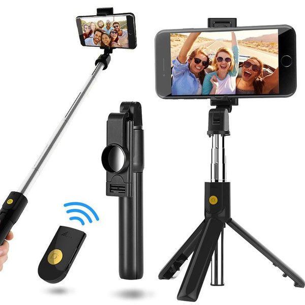 

selfie monopods foldable universal for smartphones sports action cameras 3 in1 bluetooth-compatible wireless stick tripod