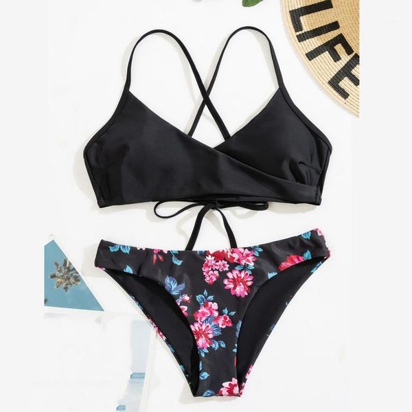 

2021 bikini set swimsuit women swimwear push up bikinis print female high waist swimming suits for bathing suit women's, White;black