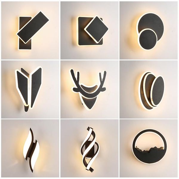 

wall light for bedroom rotation bedside sconce black stair aisle corridor foyer modern led wall lamps home decor