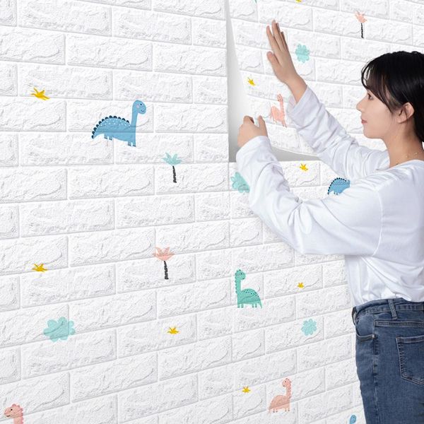 

wallpapers 5pcs 3d wall stickers self-adhesive net red waterproof concealing defects wallpaper panels living room children home decor
