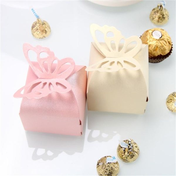 

100 pcs feast lovely butterfly wedding party cake favor gift candy boxes
