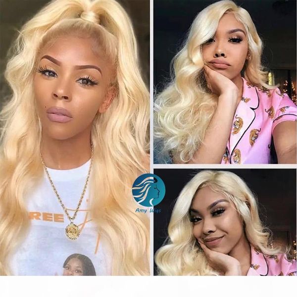 

26 inch full lace wig 613 body wave wig 180% preplucked and bleached knots lace wig black women glueless transparent perruque cheveux humain, Black;brown